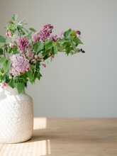 Spring Lilacs In A Textured Vase