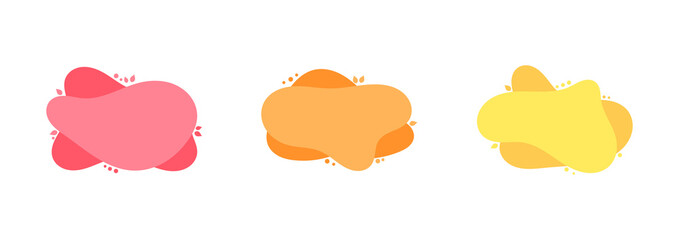 Wall Mural - Flat design amoeba banners, warm colors.