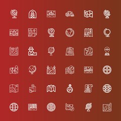 editable 36 land icons for web and mobile