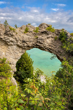 Arch Rock, Famous Landmark In Mackinac Island In Michigan, USA