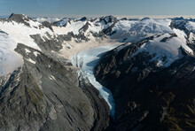 Mountains And Glacier In New Zealand's Southern Alps With Dust From Australian Bush Fires