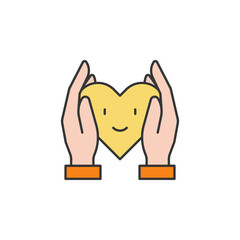 happiness hands friendship outline icon. Elements of friendship line icon. Signs, symbols and vectors can be used for web, logo, mobile app, UI, UX on white background