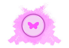 Purple Butterfly Symbol In A Circle. Suitable For Logos, Posters, Stamp, Stickers, Woman Concept. Vector Illustration Eps 10.