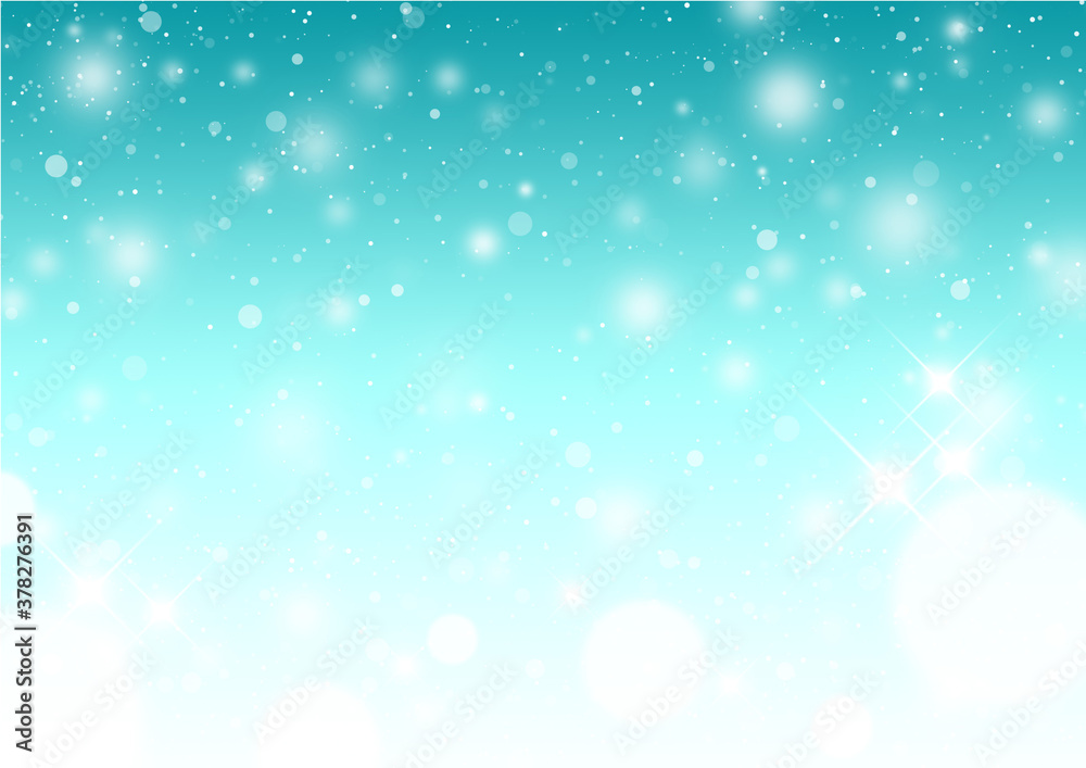 煌めく光と幻想的な水玉模様 背景素材 青緑色 Wall Mural Yx2k