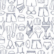 © rraya - Hand drawn swimming accessories. Vector sketch illustration.