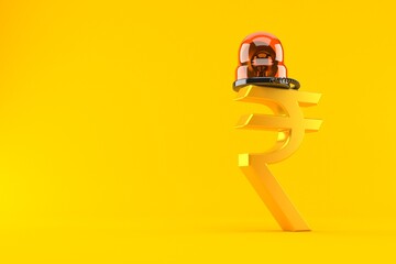 Sticker - Rupee currency symbol with emergency siren