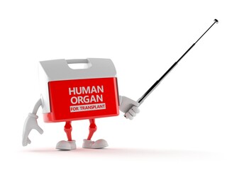 Poster - Transplant box character aiming with pointer stick