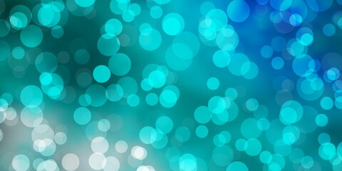 Wall Mural - Light Blue, Green vector background with bubbles. Illustration with set of shining colorful abstract spheres. Design for posters, banners.