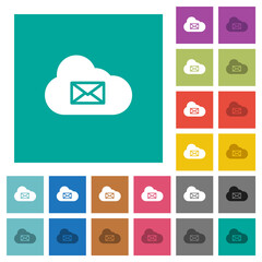 Wall Mural - Cloud mail system square flat multi colored icons