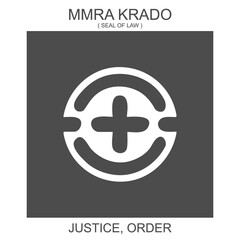 Wall Mural - vector icon with african adinkra symbol Mmra Krado. Symbol of justice and order