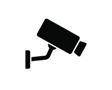 Security Camera Symbol Icon. Fixed CCTV Camera Logo Sign Shape. Vector Illustration Image. Isolated On White Background.