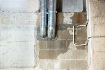 Wall Mural - Water leak in a wall due to damaged pipes