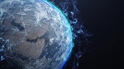 Wall Mural - an abstract networking concept. global digital connections. elements of this image furnished by nasa