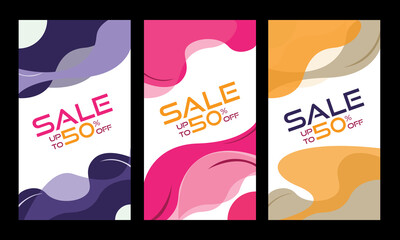 Summer sale banner vector illustration. Promotion banner for website, flyer and poster. Sale banners design template set. 