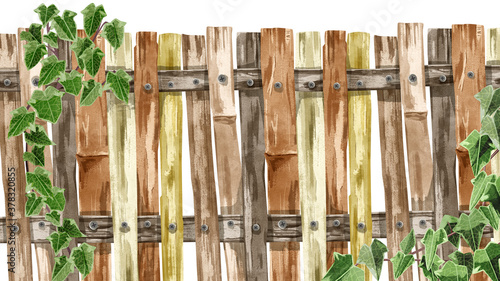 木の柵とつる草の背景イラスト Stock Illustration Adobe Stock