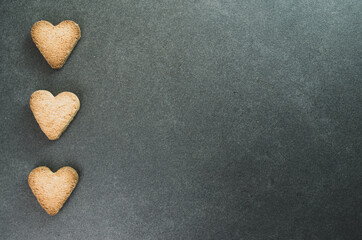 Poster - Closeup shot of hearth shaped cookies