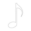 icon of music note on white background