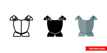 Armour Icon Of 3 Types Color, Black And White, Outline. Isolated Vector Sign Symbol.