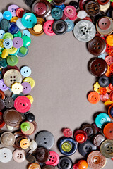 Poster - Background and texture of multicolored antique buttons
