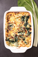 Poster - baked leek with potato, cream and cheese