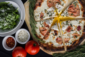 Wall Mural - Pizza on table