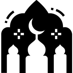 Poster - 
Place of worship for Muslims, holy place in modern editable solid style 
