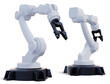 © mirexon - 3d rendering white robotic arm with blank space on white background.