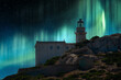 Lighthouse with northen lights