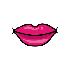 Sticker - Pop art mouth closed fill style