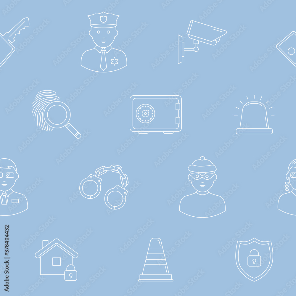 Security services - Vector background (seamless pattern) of key, lock ...