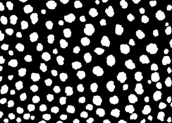 Wall Mural - Leopard spots pattern design, black and white vector illustration background. wildlife fur skin design illustration