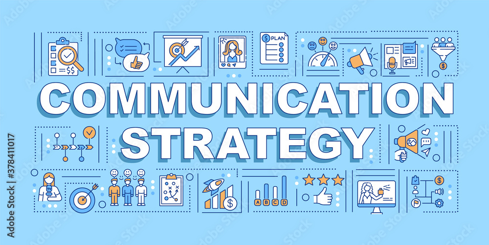 Communication strategy word concepts banner. Business management ...