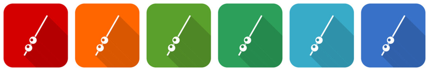 Fototapete - Fresh olive on stick vetor, food icon set, flat design vector illustration in 6 colors options for webdesign and mobile applications