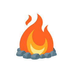 Wall Mural - simple vector flame icon in flat style