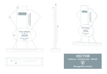abstract trophy vector template, business trophy distinction award, employee recognition trophy awar