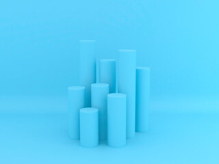 Poster - Abstract group of 3d cylinder podiums presentation background