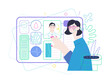© grivina - Medical insurance template -medical case manager -modern flat vector concept digital illustration of a manager reordering the medical procedures and diagnosiss, process metaphor, medical insurance