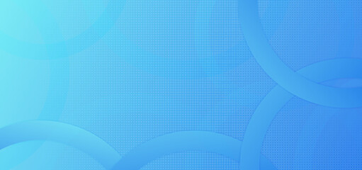 Wall Mural - circle ring overlap layer blue color and halftone design with space
