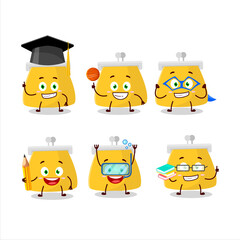 Sticker - School student of coin purse cartoon character with various expressions