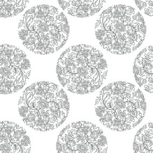 Peach Work Indian Paisley Pattern On Outline 