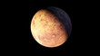 Venus planet black background isolated 