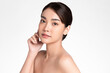 © kitthanes  - Beautiful young asian woman with clean fresh skin on white background, Face care, Facial treatment, Cosmetology, beauty and spa, Asian women portrait