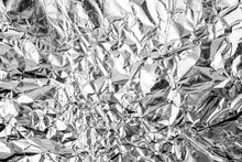 Aluminium Foil Crumpled Silver Texture Abstract Background