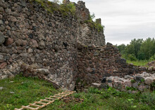 Old Medieval Stone Castle Ruins, Ergeme Castle Ruins