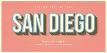 San Diego Vintage Color Text Effect