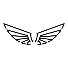 Wall Mural - emblem wings icon. outline emblem wings vector icon for web design isolated on white background