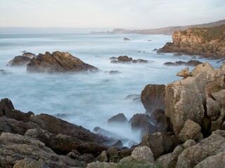 Rocks next to the Cantabrian Sea.