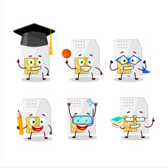 Wall Mural - School student of sim card cartoon character with various expressions