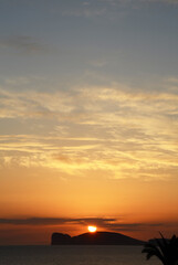 Wall Mural - sunset over capo caccia, alghero, sardinia, italy