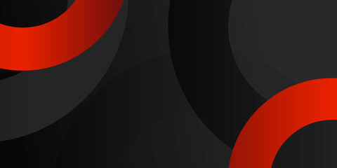 Abstract metallic red shiny color black circle frame layout modern tech design vector template background 